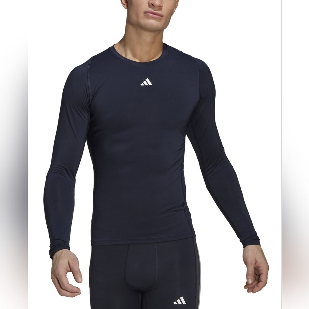 Adidas Men's Techfit Performance Long-Sleeve Training T-Shirt - Legend Ink